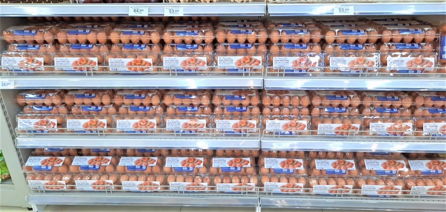 Trứng gà Hòa Phát phủ sóng hệ thống Vinmart và hầu hết các siêu thị tại Hà Nội 2