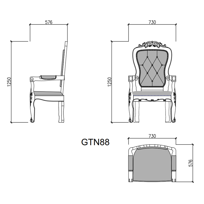 Bản vẽ kỹ thuật ghế giám đốc GTN88