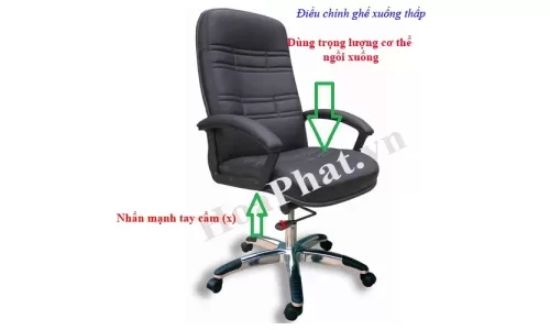 Cách điều chỉnh độ cao thấp của ghế xoay Hòa Phát