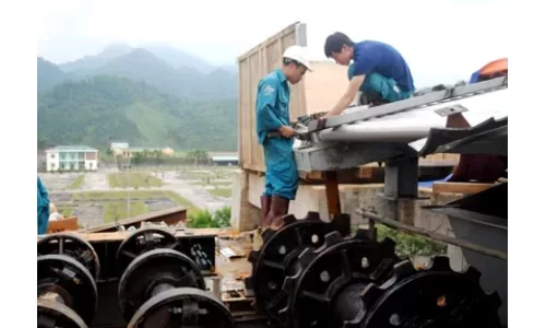 Trên công trường xây dựng Nhà máy Quặng sắt vê viên 
