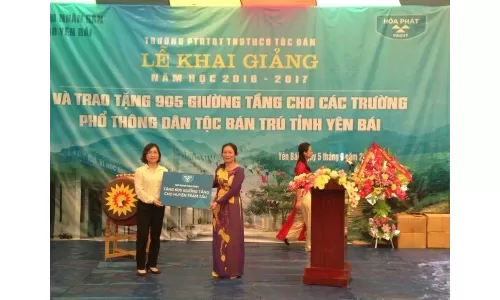 TĐHP tài trợ 905 giường tầng cho trường bán,nội trú Yên Bái