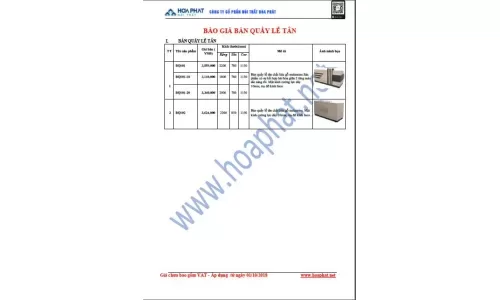 Báo giá bàn quầy lễ tân