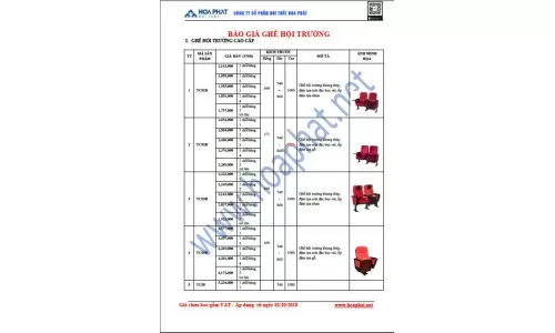 Báo giá ghế hội trường