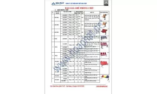 Báo giá ghế phòng chờ