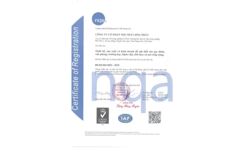 Nội thất Hòa Phát nhận chứng chỉ ISO 9001: 2015 và ISO 14001: 2015