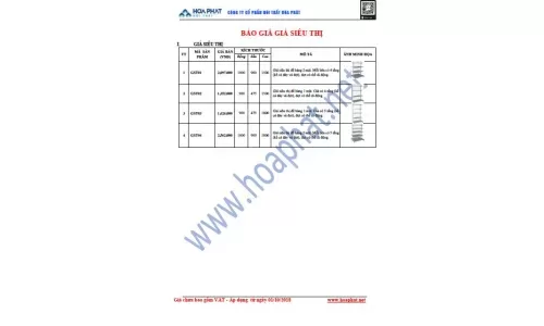 Báo giá Giá siêu thị