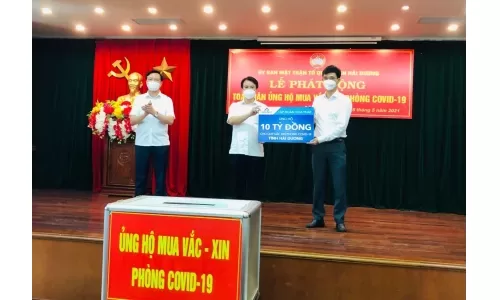 Tập đoàn Hòa Phát ủng hộ 10 tỷ đồng vào Quỹ vắc xin phòng covid của tỉnh Hải Dương