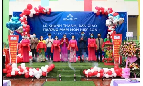 Thép Hòa Phát Hải Dương bàn giao trường mầm non Hiệp Sơn trị giá 6,5 tỷ đồng