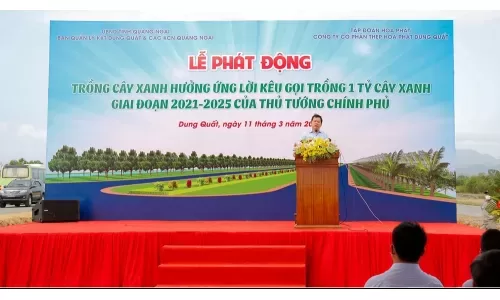 Thép Hòa Phát Dung Quất tham gia, tài trợ Lễ Phát động trồng cây xanh trên tuyến đường Trì Bình – Cả
