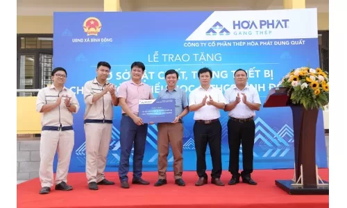 Hòa Phát Dung Quất tài trợ hơn 5 tỷ đồng nâng cấp trường học và trạm y tế tại Quảng Ngãi