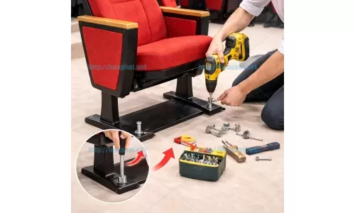 Ghế hội trường có cố định xuống sàn không?