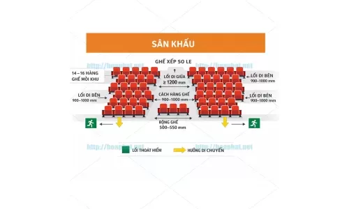 Sơ đồ bố trí ghế hội trường chuẩn