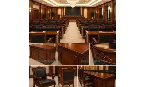 Bộ bàn ghế hội trường gỗ tự nhiên sang trọng