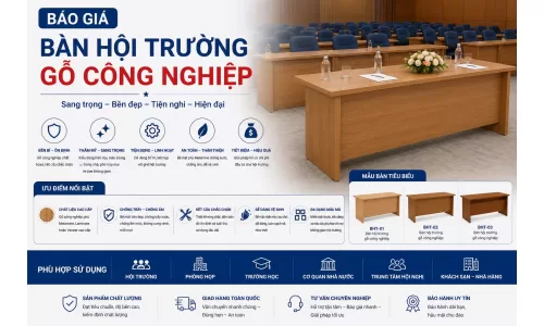 Báo giá bàn hội trường gỗ công nghiệp