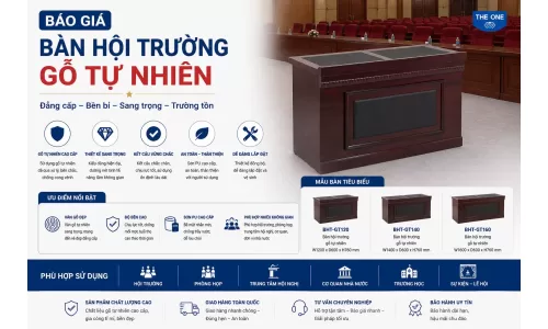 Báo giá bàn hội trường gỗ tự nhiên