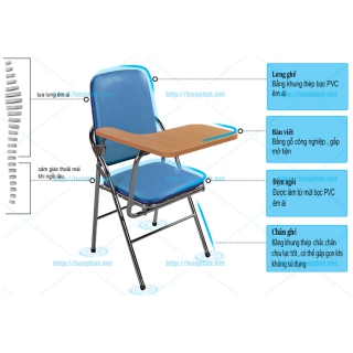 Ghế Gấp Có Bàn Viết Hòa Phát G04B