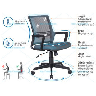 Ghế Xoay nhân viên GL119