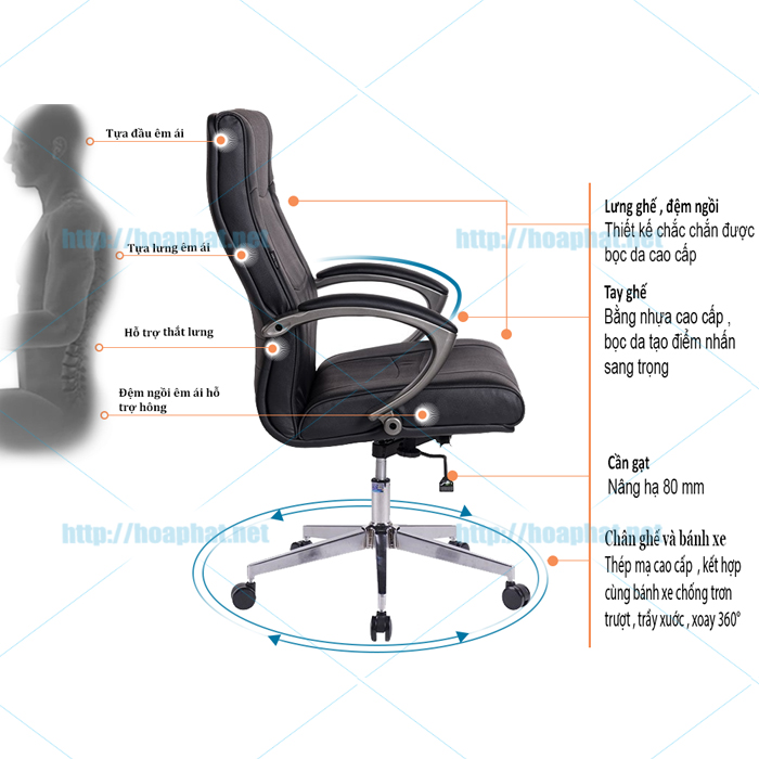 Ghế xoay Hoà Phát SG904