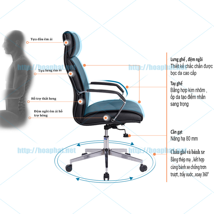 Ghế xoay Hoà Phát SG905