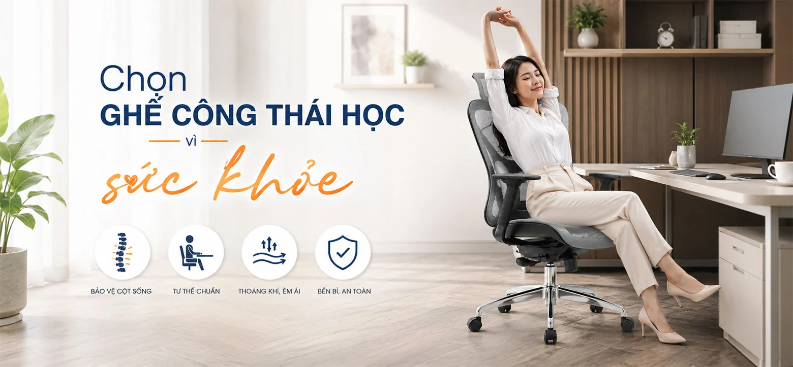 Chọn ghế công thái học vì sức khỏe