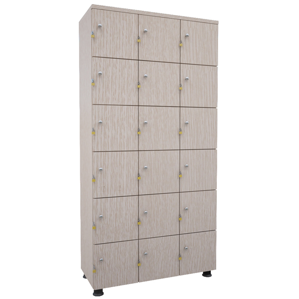 tủ locker 18 ngăn bằng gỗ