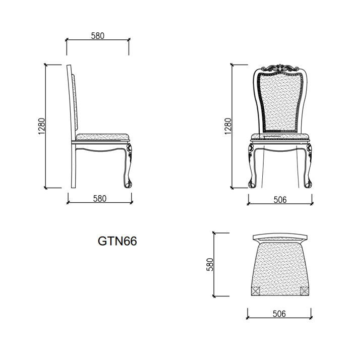 Bản vẽ kỹ thuật ghế giám đốc chân tĩnh GTN66