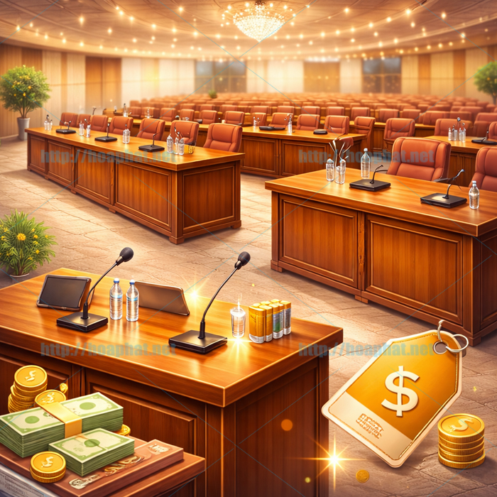 Bàn hội trường gỗ tự nhiên cao cấp giá tốt