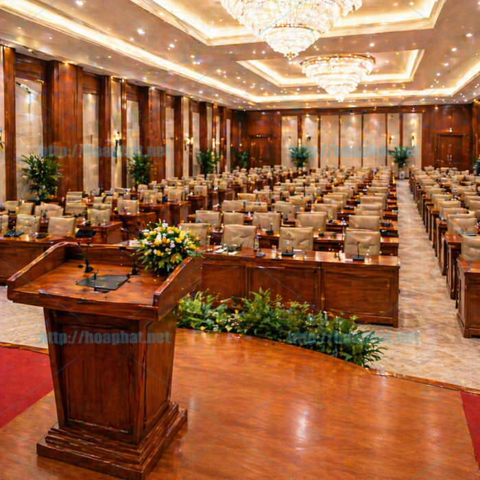 Bàn hội trường có bục phát biểu chuyên nghiệp