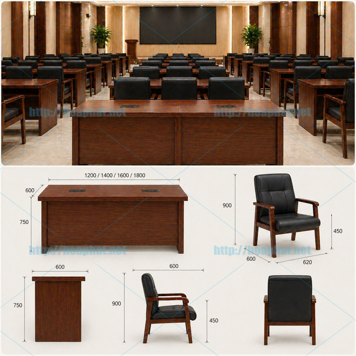 Kích thước bàn ghế hội trường chuẩn