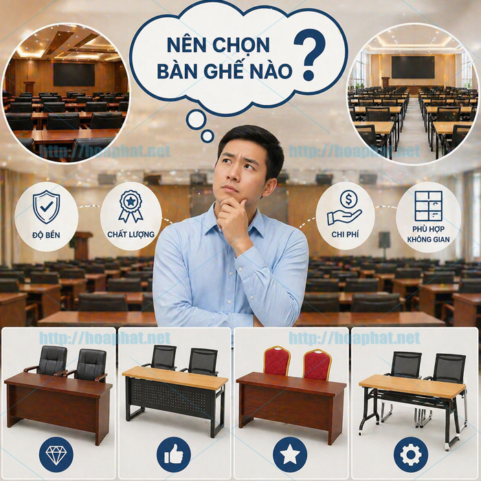 Bàn ghế hội trường loại nào tốt?