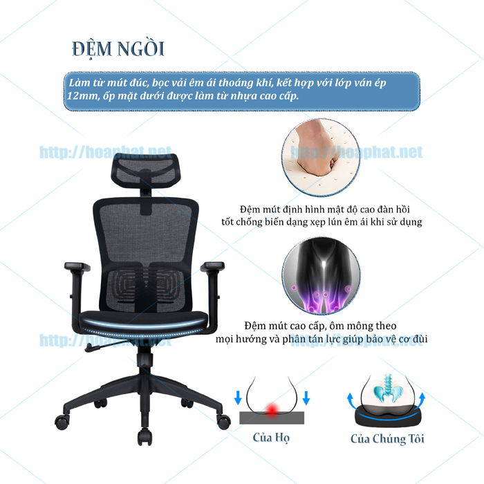 Ghế xoay lưới nhập khẩu FMX828