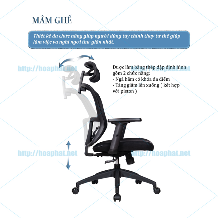 Ghế xoay lưới nhập khẩu FMX828