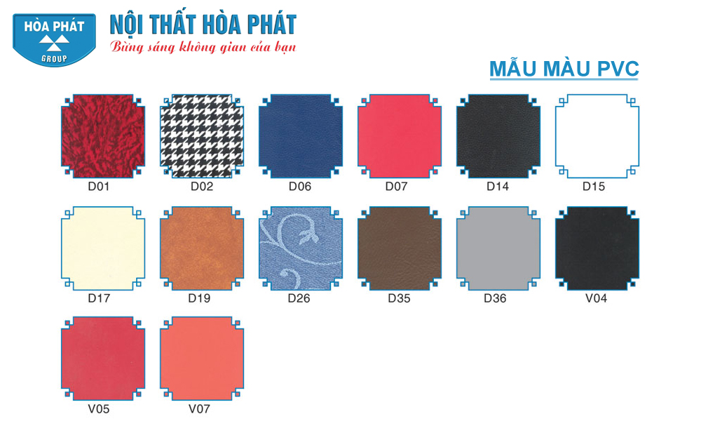 Bảng Mẫu Mầu PVC Hòa Phát Bảng Mẫu Mầu PVC Hòa Phát